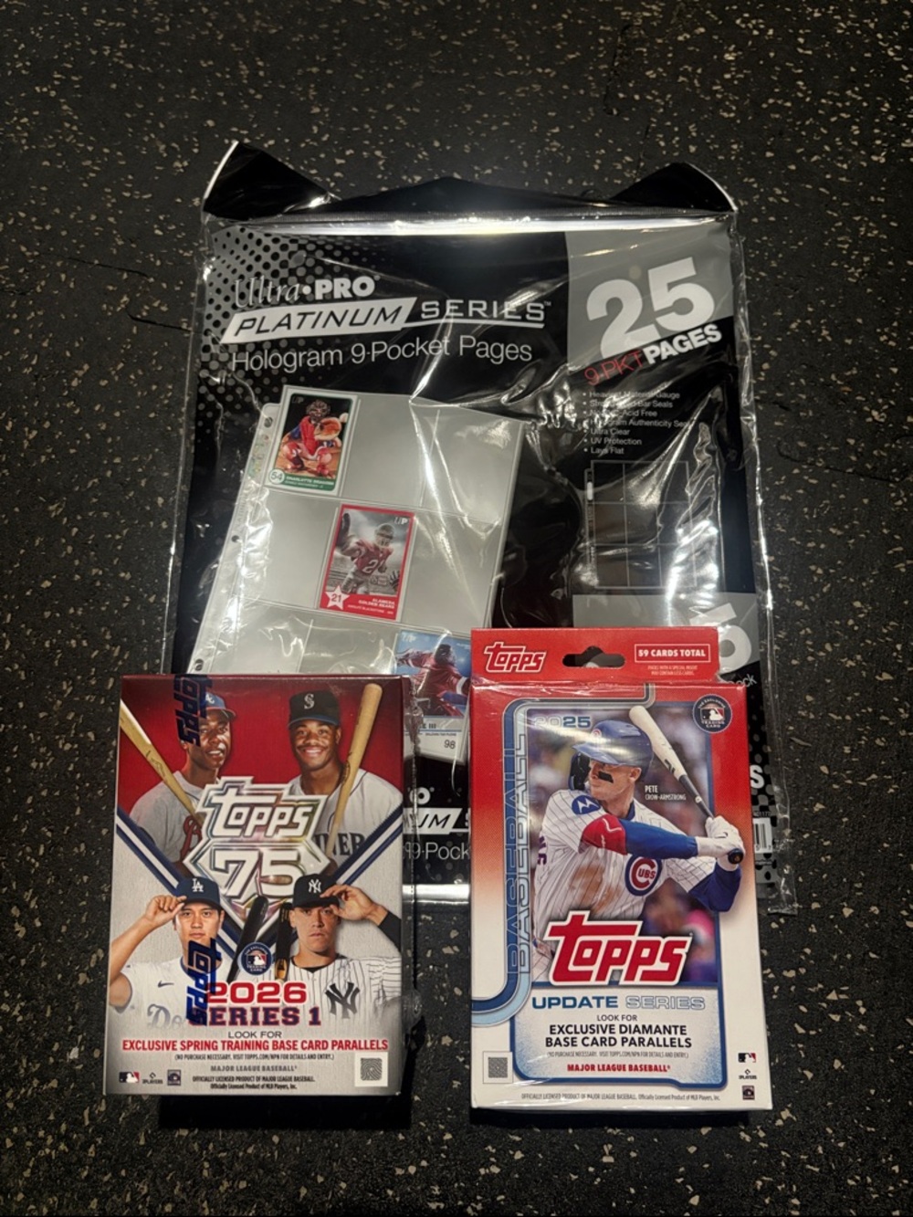Topps Red, White, Blue Baseball Card Hobby Packs with Black Ultra PRO Pages